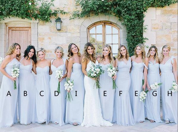 blue and white bridesmaid dresses